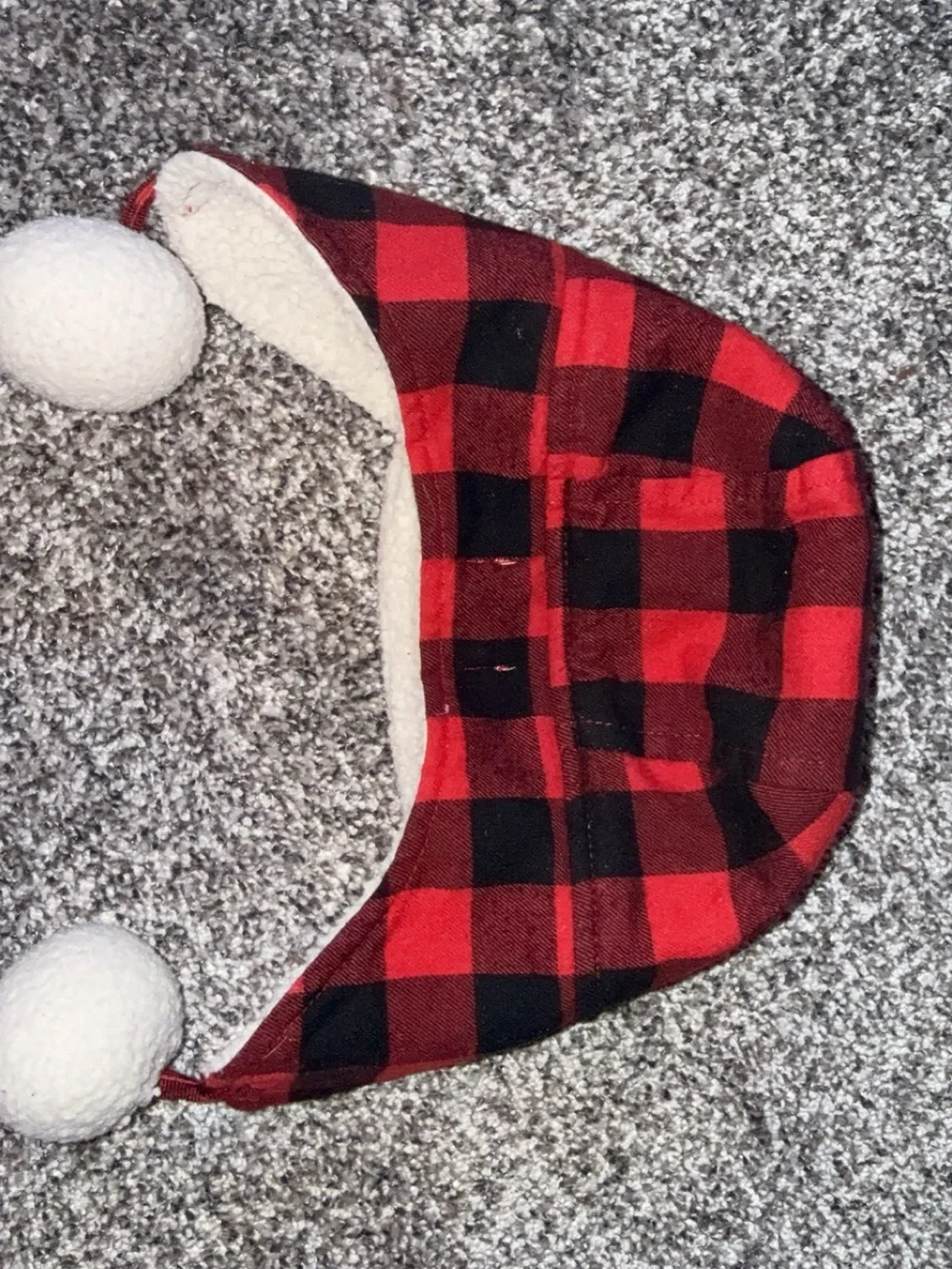 Mud Pie Red and Black Buffalo Plaid Sherpa Trapper Hat with Pom Poms